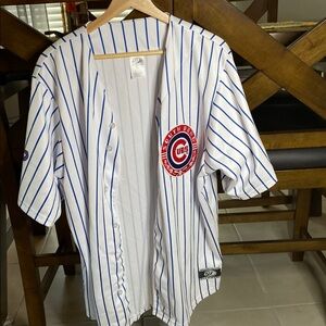 South Bend Indiana Cubs Baseball White Short Sleeve Button Up Jersey Size XL